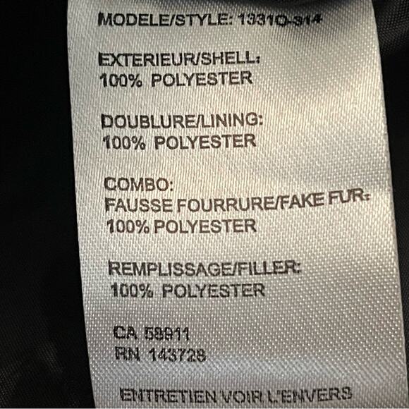 Tribal Black & Gray Lace Print Faux Fur Women's Puffer Vest NWOT Size L - Picture 10 of 12